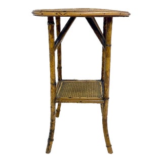 Antique Bamboo Side Table/Plant Stand For Sale