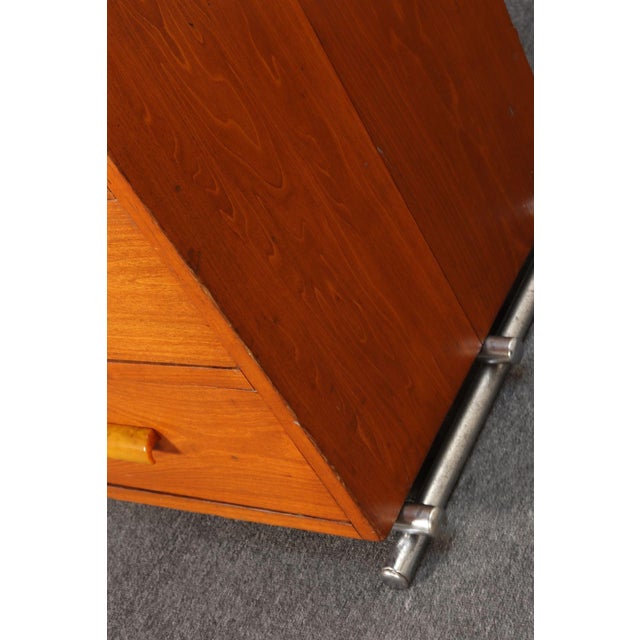 Bauhaus Desk in Beech, Black Laminate, and Bakelite With Tubular Steel Base For Sale - Image 13 of 18