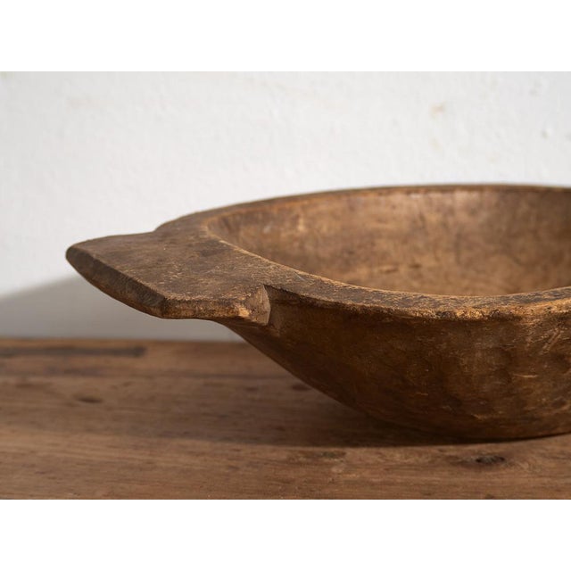 Rustic Small Antique Wooden Bowl For Sale - Image 3 of 8