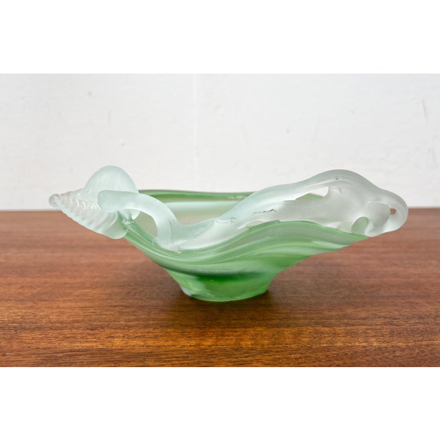 Vintage French Art Glass Carafe and Bowl, 1970s, Set of 2 For Sale - Image 11 of 18