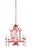 Pomegranate finish on iron. Comes ready to hang with a 5" canopy and 76" of chain. 28h x 27w x 27d