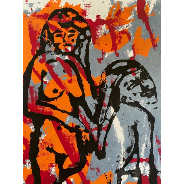 1990s Expressionist Style Figurative Nude Silkscreen Original Print For Sale - Image 4 of 8