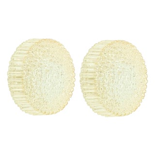 Mid-Century Amber Bubble Glass Wall Lights by Helena Tynell for Limburg, Germany, 1970s, Set of 2 For Sale