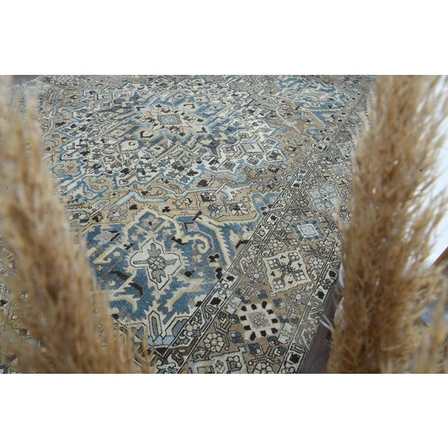 Coffee 1970s Vintage Persian Handmade Wool Cotton Light Brown Area Rug For Sale - Image 8 of 11
