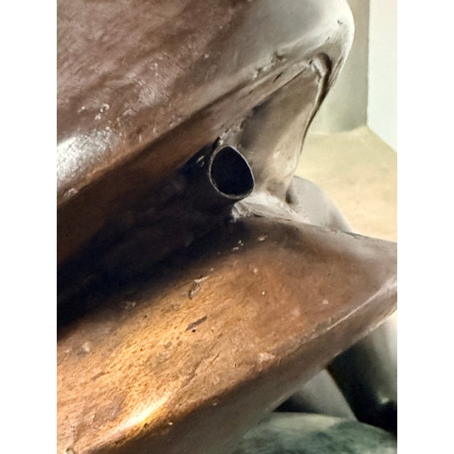 Large Bronze Frog Fountain - Climbing Mushroom Garden Sculpture - 54"h For Sale - Image 15 of 16