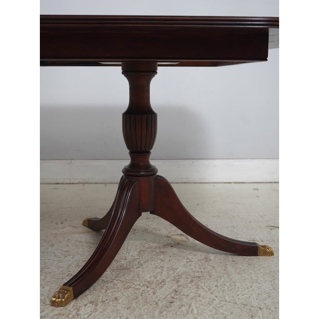 1990s Henkel Harris Mahogany Model 2207 Double Pedestal Dining Table For Sale - Image 5 of 18