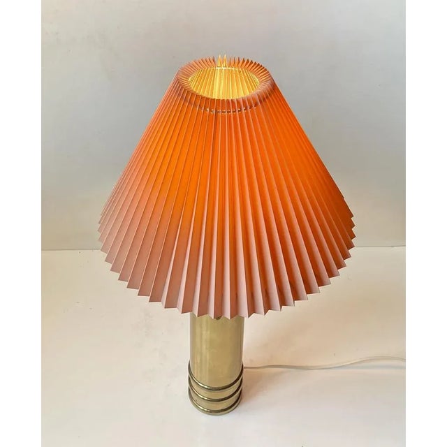 Bergboms Cylindrical Table Lamp in Brass from Bergboms, Sweden, 1960s For Sale - Image 4 of 6