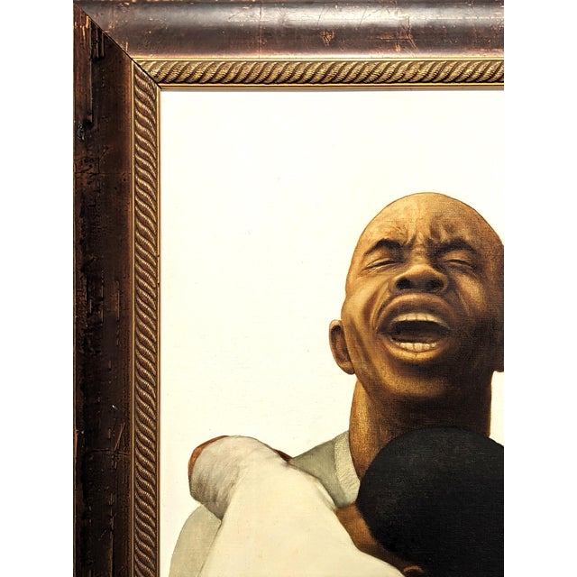 Late 20th Century Buford Evans “God Save the Children” Early Figurative Portrait of an Anguished Black Man, 1972 For Sale - Image 5 of 11