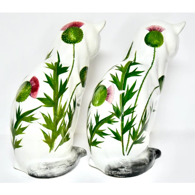Large Mid 20th Century Wemyss Ware Pottery Cats for Jan Plichta of London - A Pair For Sale - Image 4 of 7