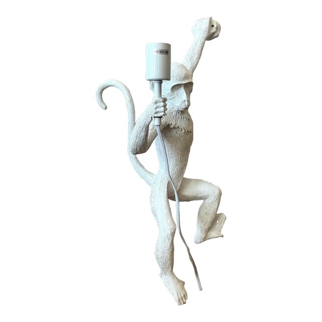 Vintage Boho Resin Monkey Wall Sconce For Sale