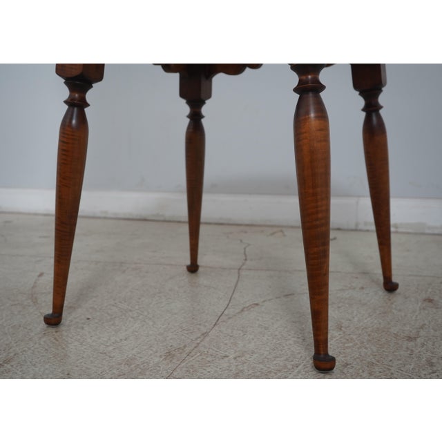 Wood Primitive Country Tiger Maple Occasional Table For Sale - Image 7 of 12