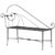 New Black Wrought Iron Bench or Chaise With One Arm and Back For Sale
