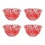 Crow Canyon Home Splatterware, 14 oz. Small Footed Bowls in Red & White - Set of 4 For Sale