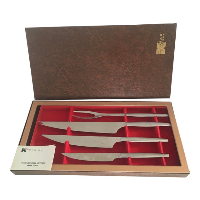 Vintage Kalmar Designs Stainless Steel Cutlery Set Italy- Set of 4 For Sale