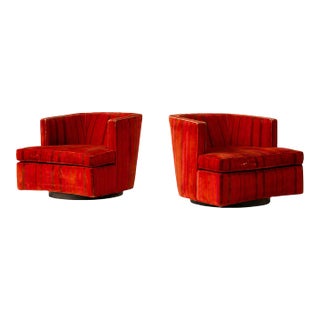 Pair of Harvey Probber Swivel Lounge Chairs For Sale
