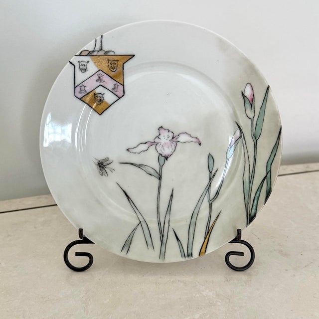 Green 1870s Unusual Victorian Hand-Painted Plate For Sale - Image 8 of 8