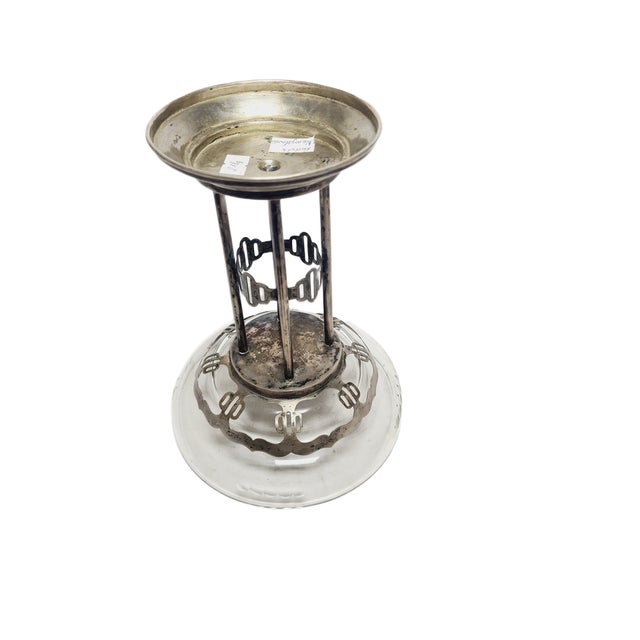 Art Deco Polish Silver Crystal Bowl on Stand, 1930s For Sale - Image 12 of 18