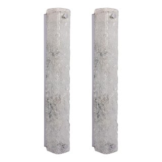 Large Modernist Murano Glass Wall Sconces from Hille, Germany, 1960s, Set of 2 For Sale