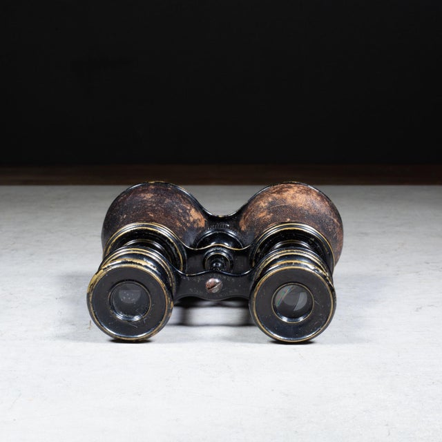 19th C. Leather Wrapped French Binoculars c.1880 For Sale - Image 4 of 9