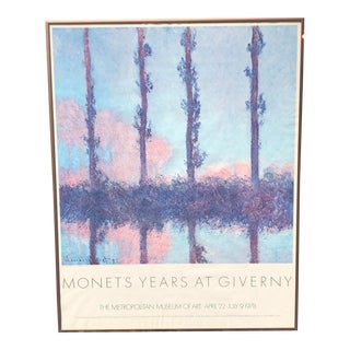 1978 Monet Years at Giverny Metropolitan Museum of Art Exhibition Poster For Sale