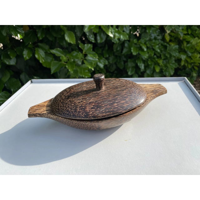 20th Century Brown Palmwood Decorative Vide Poche For Sale - Image 3 of 8