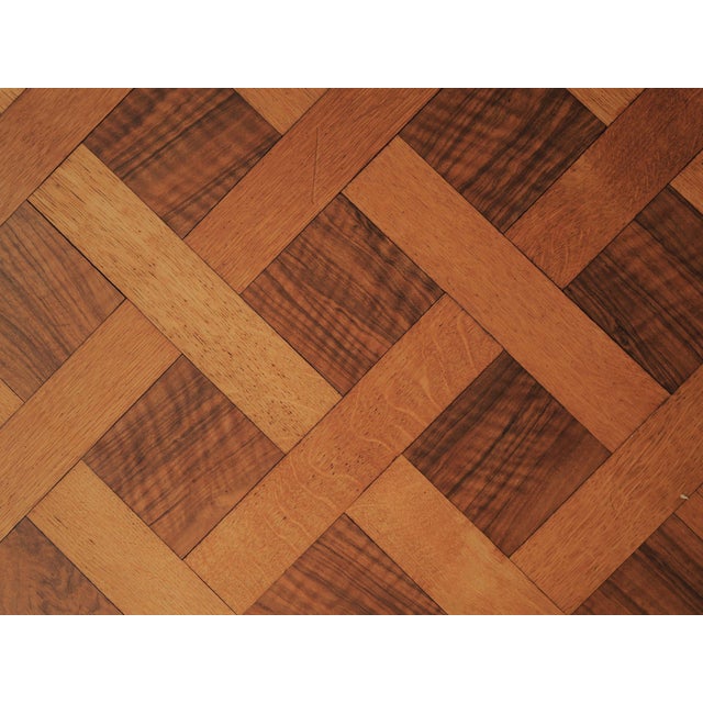 Art Deco Oak and Walnut Marquetry Table, France, 1940 For Sale - Image 14 of 16