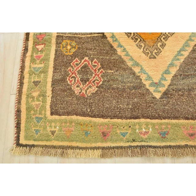 Vintage Tribal Oriental 3’5” X 5’4” Brown Wool Hand-Knotted Area Rug ...