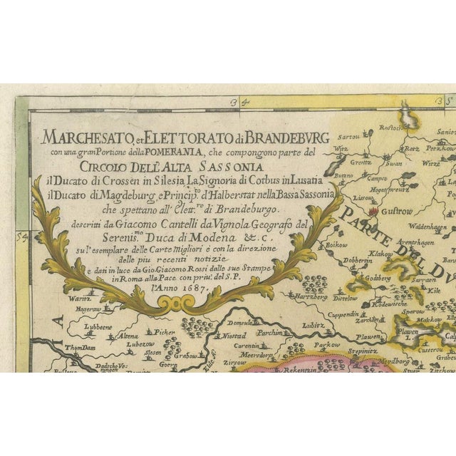 Map of the Margraviate of Brandenburg by Giacomo Cantelli Da Vignola, 1687 For Sale - Image 9 of 11
