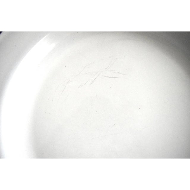 Mid 20th Century Set of 5 Mid-Century Blue & White Tole Enamelware Picnic Plates For Sale - Image 5 of 8