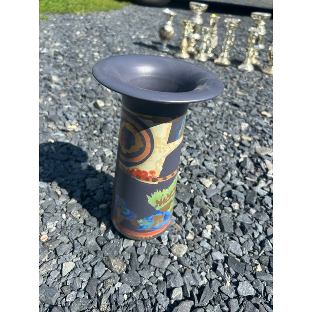 Gray Rosenthal Pottery Vase With Beautiful Decoration For Sale - Image 8 of 9