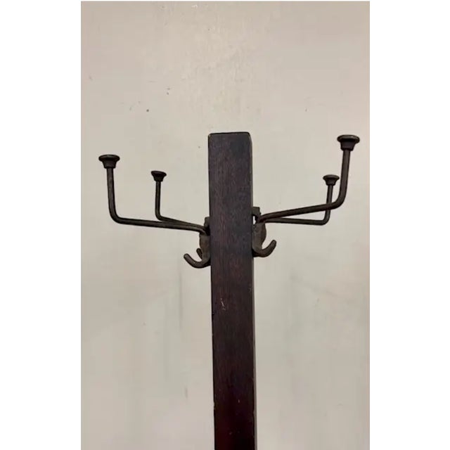 Mid-Century Modern Arts and Crafts Antique Hall Tree, Coat Rack For Sale - Image 3 of 5