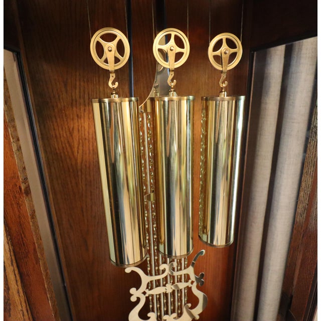 Late 20th Century Howard Miller "Charlemagne" Grandfather Clock, Model 610-361, Triple-Chime For Sale - Image 6 of 14