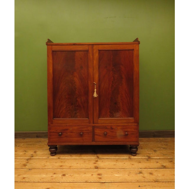 Antique Irish Linen Press Cabinet from Merrion Castle For Sale - Image 6 of 18