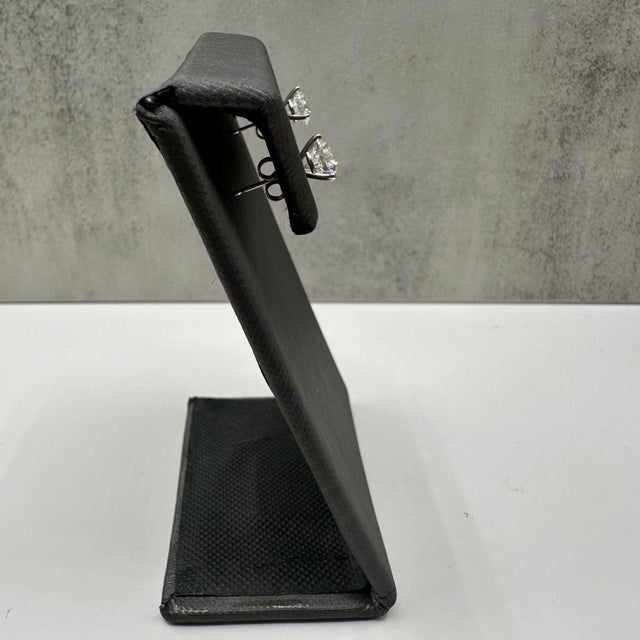 Contemporary Diamond Stud Earrings in 14kt White Gold - 2ctw Gh I1 Round Diamonds, Martini, A Pair For Sale - Image 3 of 6