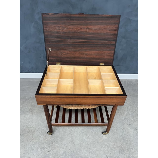 1960s Rosewood Sewing Table by Ejvind A. Johansson for FDB, 1960s For Sale - Image 5 of 8