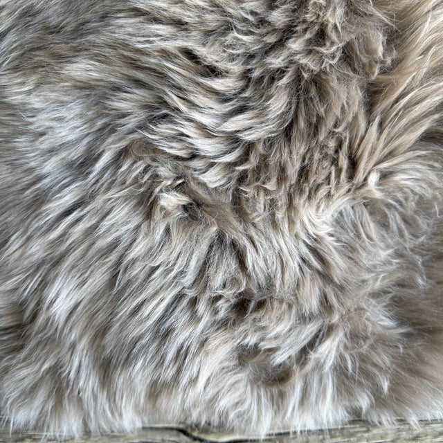 Not Yet Made - Made To Order Mongolian Sheepskin Pillow With Insert in Taupe For Sale - Image 5 of 5
