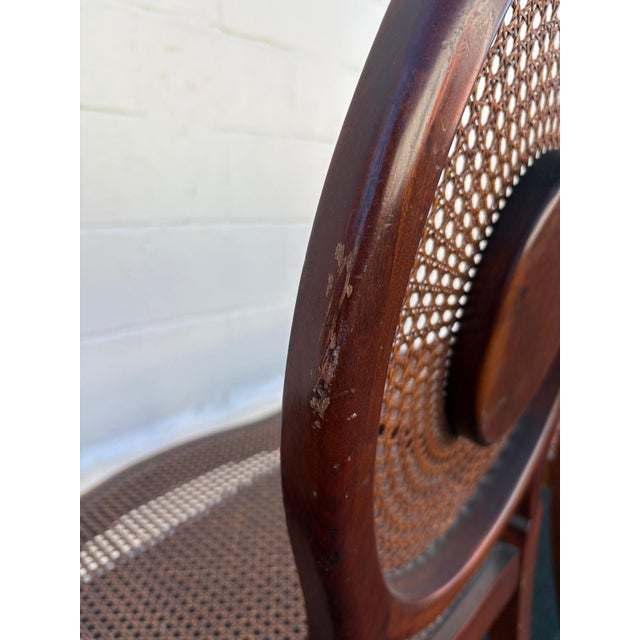 English Set of 4 Late 1800s English Adams Hand-Painted Cane-Back Dining Chairs For Sale - Image 3 of 13