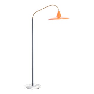 Mid-Century Brass and Metal Floor Lamp, 1950s For Sale