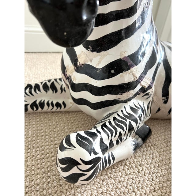Large Italian Ceramic Zebra Chairish