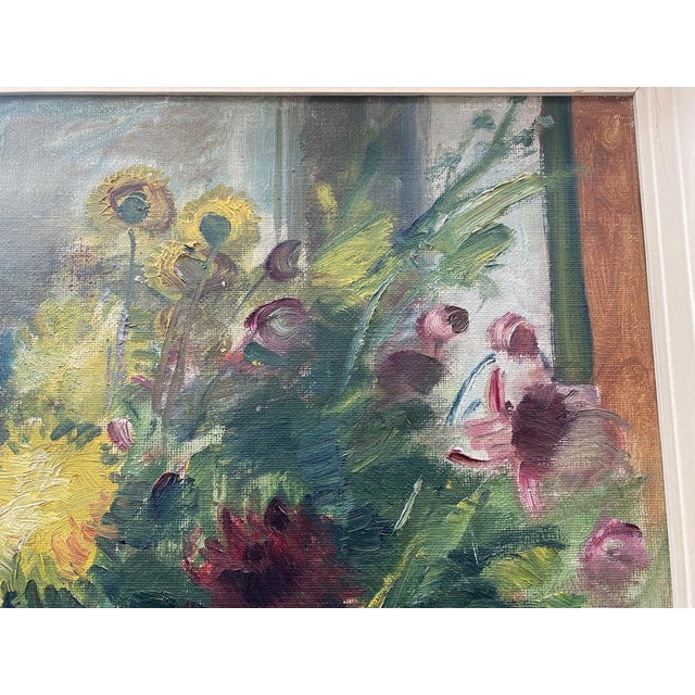Continental School Artist, Flowers in Vase, Oil on Canvas, 1950s, Framed For Sale - Image 9 of 18