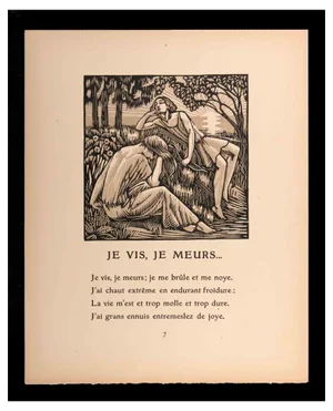 Raphael Drouart, Je Vis, Je Meurs, Original Woodcut Print, 20th-Century