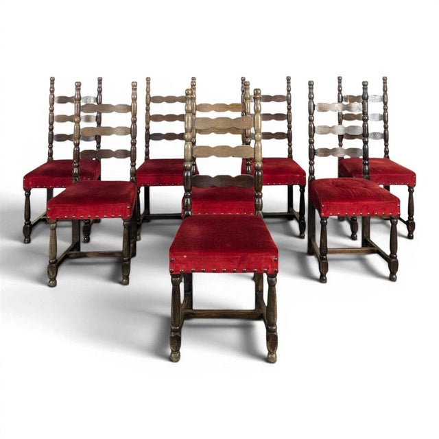 Vintage Spanish Chairs in Wood, Set of 8 For Sale - Image 9 of 9