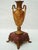 Antique Neoclassical Gilt Spelter Urn / Amphora Vase on Red Marble Base For Sale - Image 4 of 9