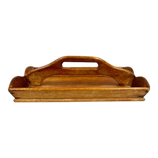 Vintage Small Wood Divided Flatware Tray For Sale