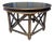 Vintage Ebonized Gold Gilt Round Hollywood Regency Maison Jansen Style X Stretcher Foyer/Dining Room Table For Sale