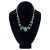 Tribal Chunky Chinese Turquoise Bead Necklace With Sterling Silver Chain For Sale - Image 3 of 6