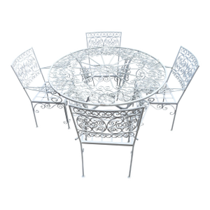 Vintage Salterini Style Outdoor Metal Patio Table & 4 Chairs