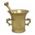 Vintage Primitive Solid Brass Mortar & Pestle Apothecary Medicine Herb Grinder For Sale