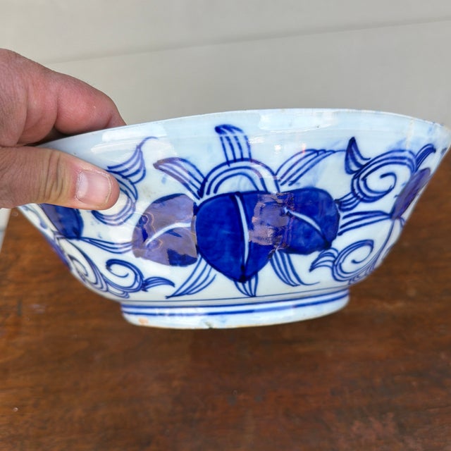 Antique Japanese Arita Porcelain Blue Decorated Bowl, Late Edo Period, Circa 1880–1900 For Sale - Image 4 of 12