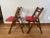 Mid 20th Century Folding Chairs by Nevco Furniture Corp., Red Vinyl & Walnut Finish — Set of 2 For Sale - Image 6 of 11